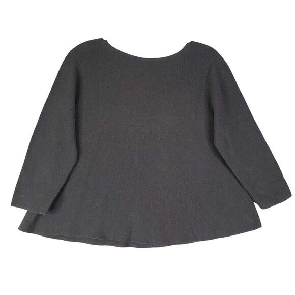 Peruvian Connection Sweater Size Medium M Pima Cotton Crop Lightweight Black - Picture 5 of 10